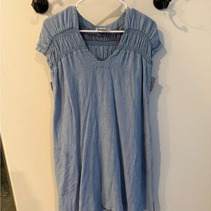 Maeve Light Blue V-Neck Tunic Dress
